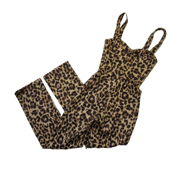 NWT Reformation Jamie Jumpsuit in Leopard Stretch Twill Button Front 1-Piece 0 - Picture 8 of 8